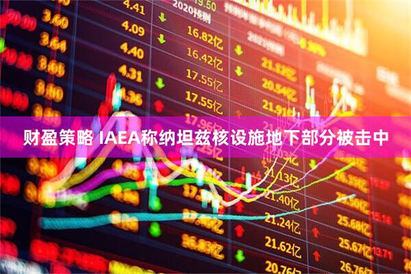 财盈策略 IAEA称纳坦兹核设施地下部分被击中